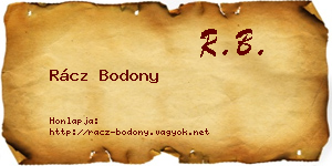 Rácz Bodony névjegykártya
